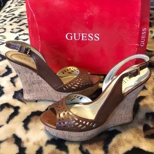 Guess brown wedges